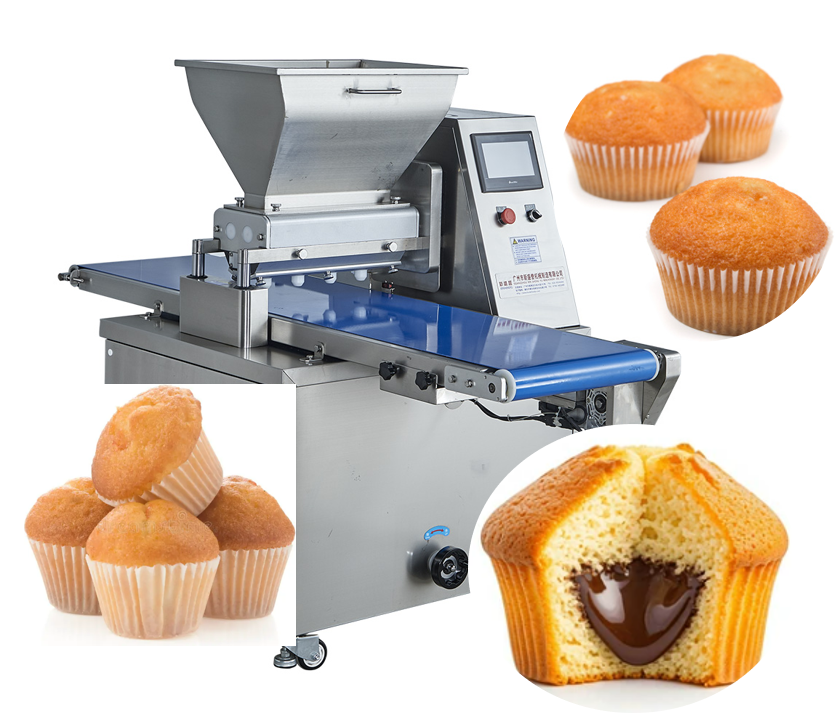 HD Industrial Automatic Cupcake & Dry Cake Depositor with Chocolate Cream Injection System